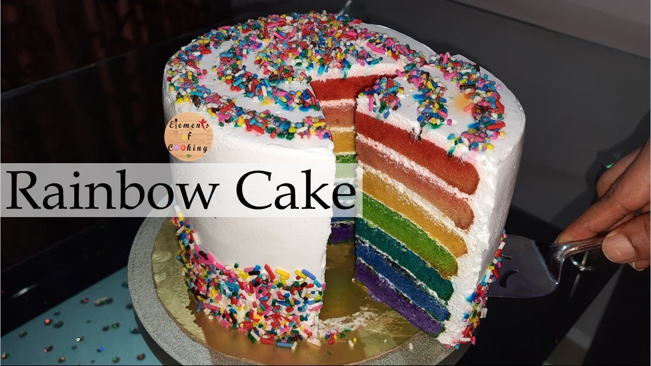 Rainbow Cake | Eggless Rainbow Cake | 7 layered Rainbow Cake | VIBGYOR cake | eoc