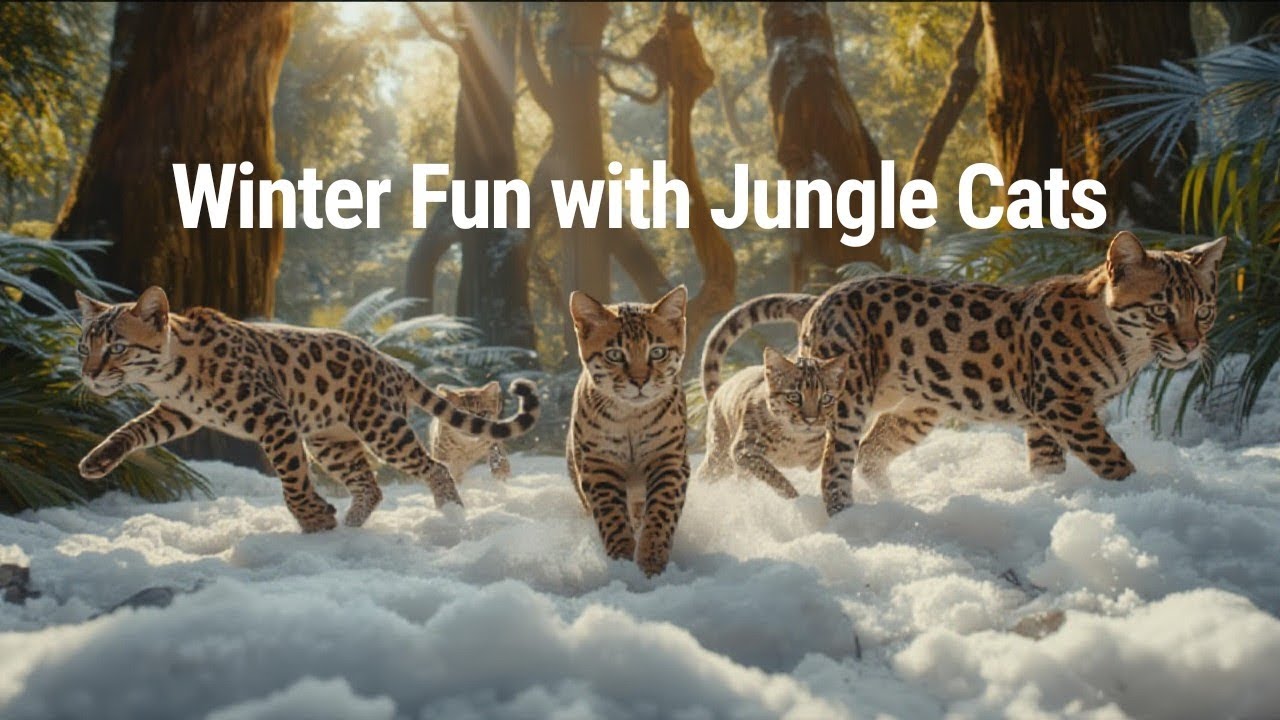 Watch Jungle Cats Explore Snow and Forest