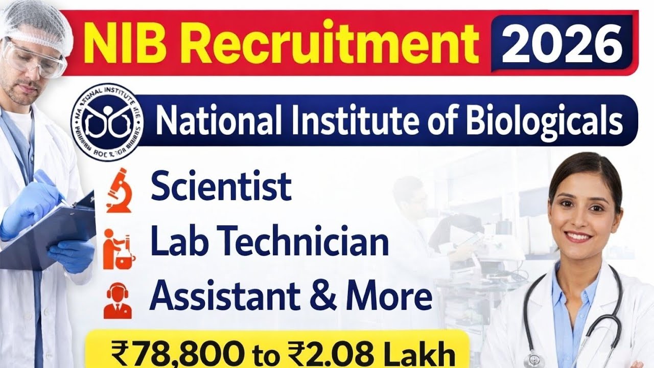 National Institute of Biologicals (MoHFW) Vacancy 2026|40+ Govt Jobs|Scientist & Technician Posts🔥📢📢
