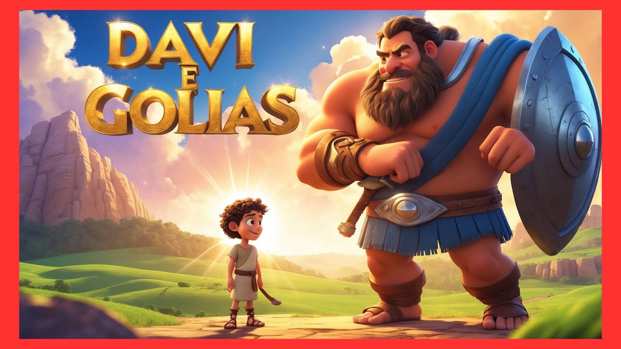 Davi e Golias ⚔️🪨 | A batalha contra o gigante | Hist&oacute;rias da b&iacute;blia | Brilho kids