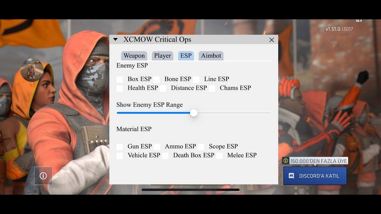 Critical Ops 1.52.X Mod Menu Cheat ios/android Hack