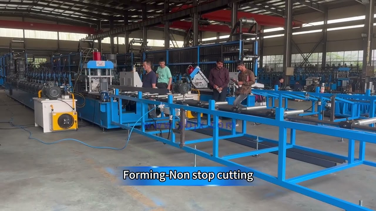 High Speed Hat Solar Roll Forming Machine with punching