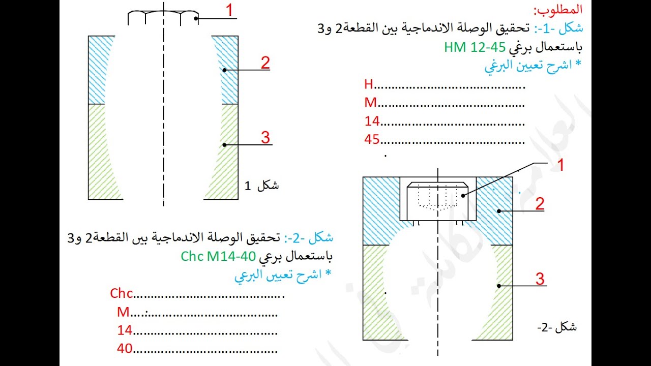 تجميع قطعيتين ببرغي تطبيق 2