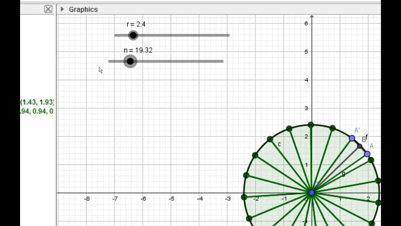 How to construct Area of circle using Geogebra/By Durga Prasad Jaishi