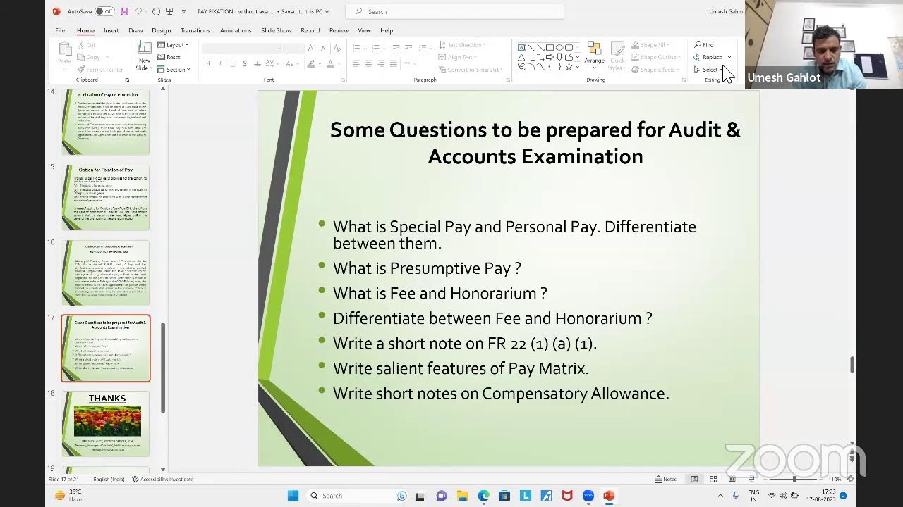 Session - 19 - CCS ( Revised Pay Rules ), 2016 & Fixation Pay