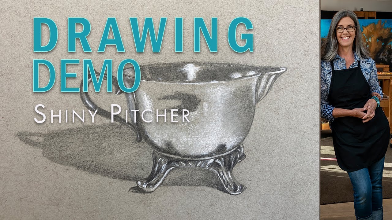 Free Drawing Demonstration of a Shiny Silver Pitcher