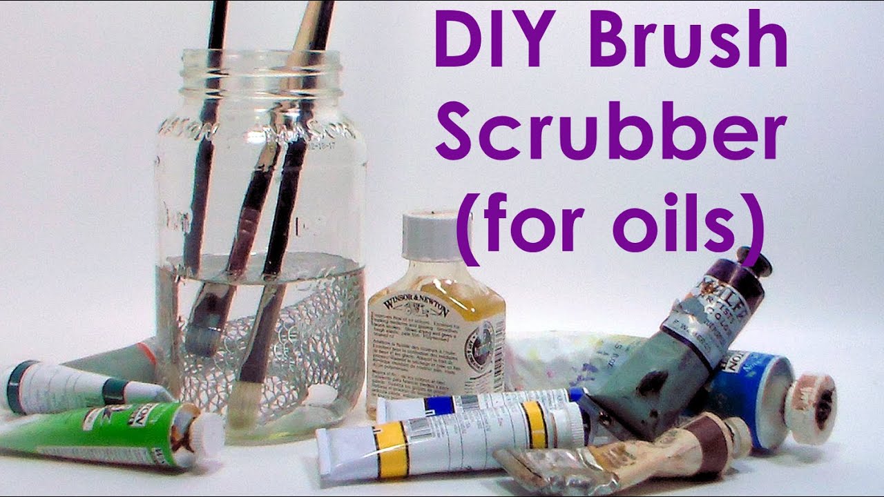 DIY brush cleaning jar for oil paintbrushes