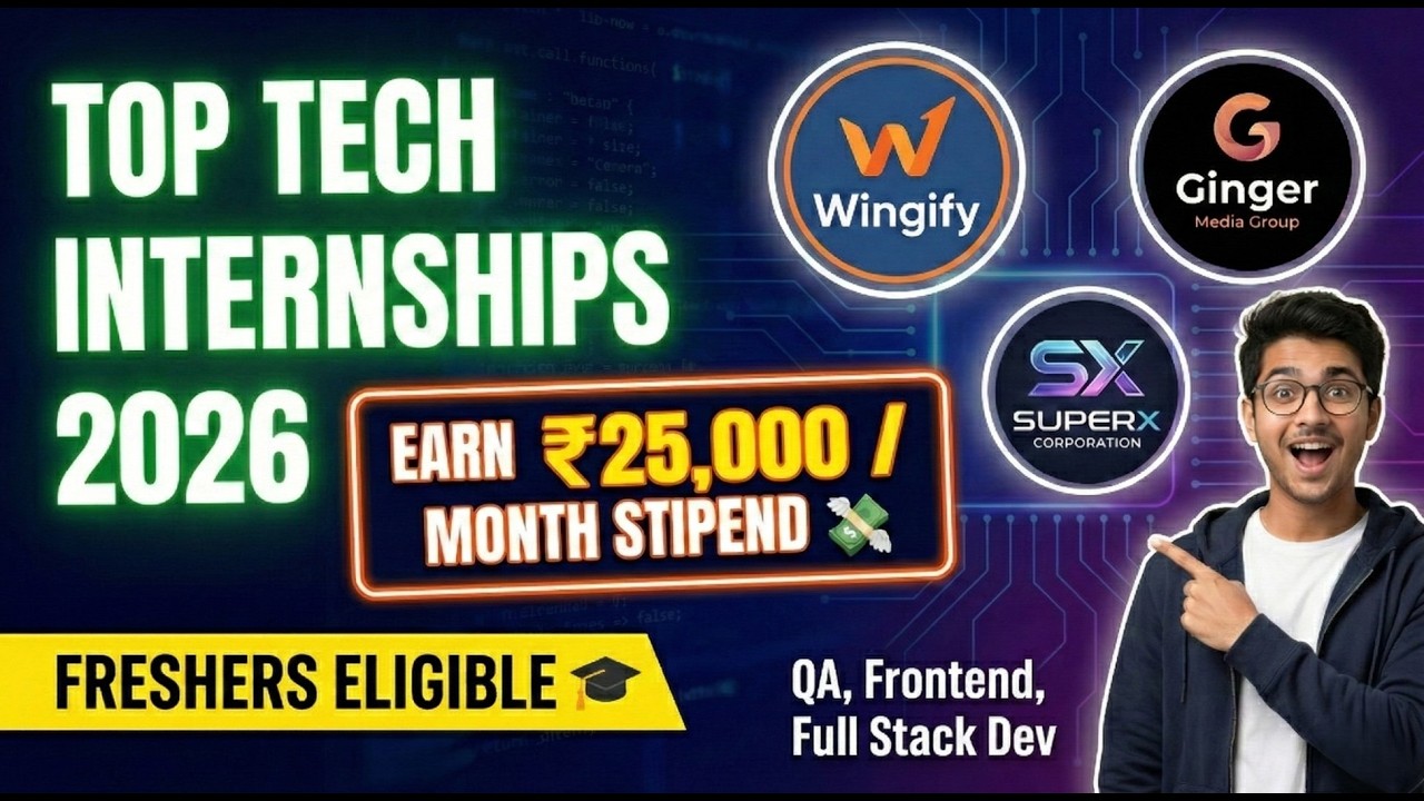 Earn ₹25,000/Month! Top Tech Internships for Freshers 🚀
