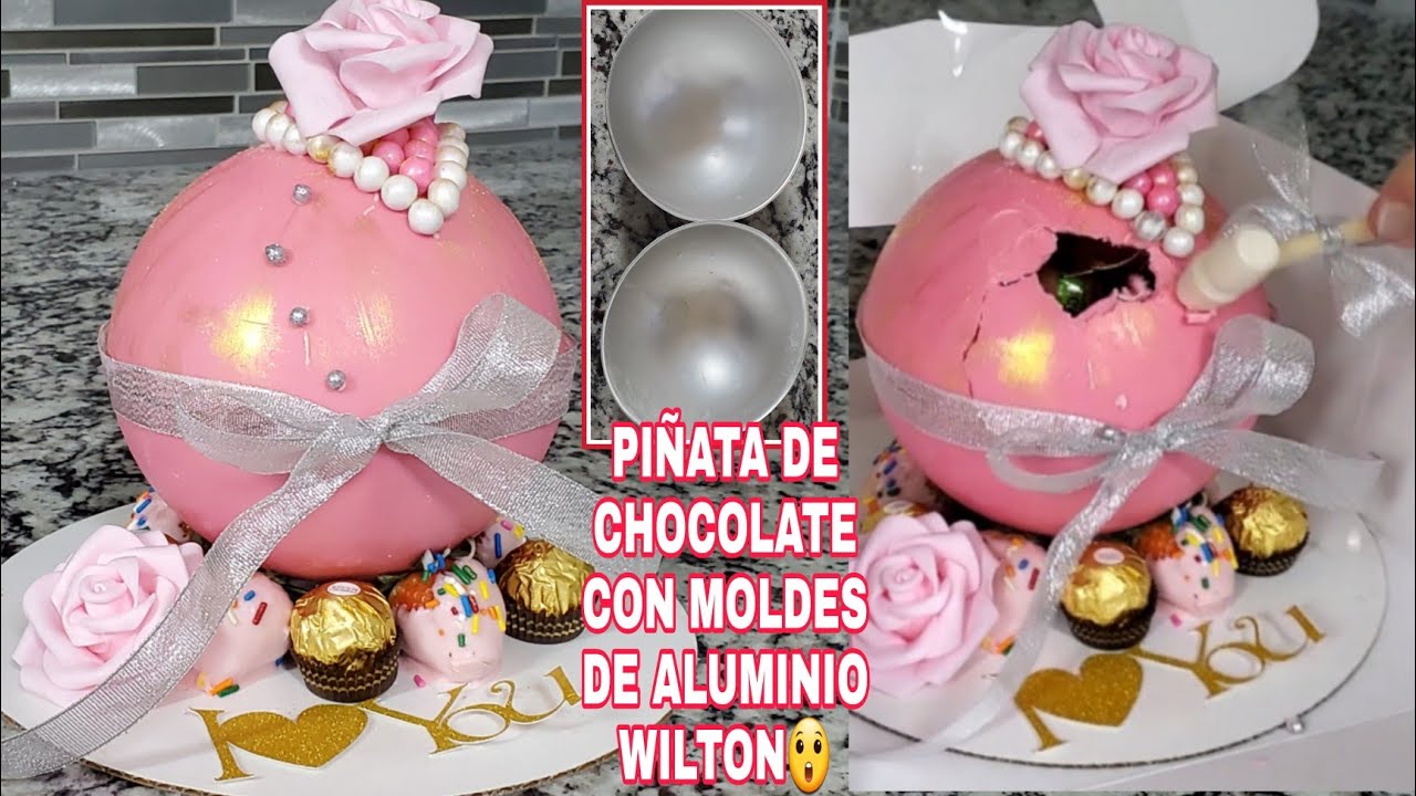 Piñata de Chocolate,Chocolate bomb, pastel piñata , idea para san Valentin 14 de Febrero, AzulCakes