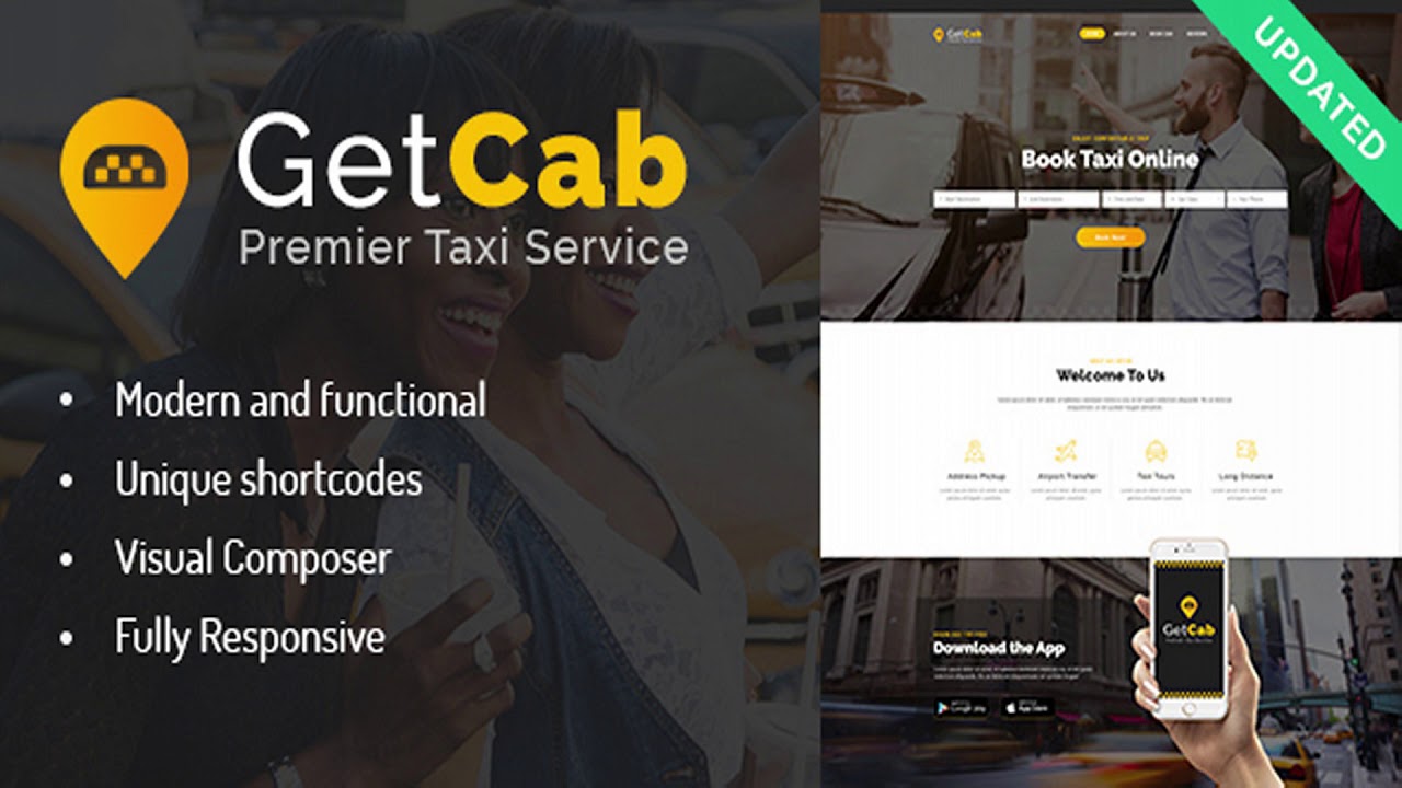 GetCab | Online Taxi Service WordPress Theme | Themeforest Website Templates and Themes