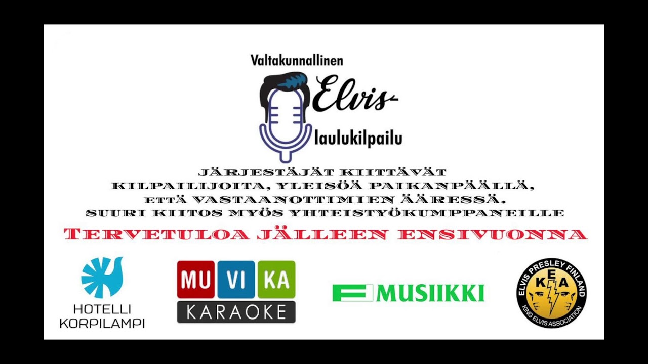 Valtakunnallinen Elvis-laulukilpailu Hotelli Korpilampi 10.01.2026