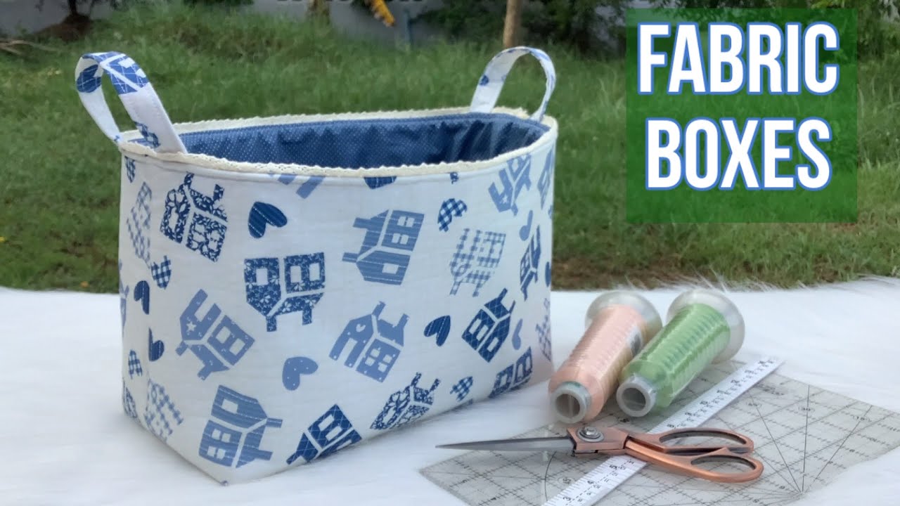 Fabric storage box, fabric basket tutorial, diy fabric storage box, fabric box, wandee easy sewing