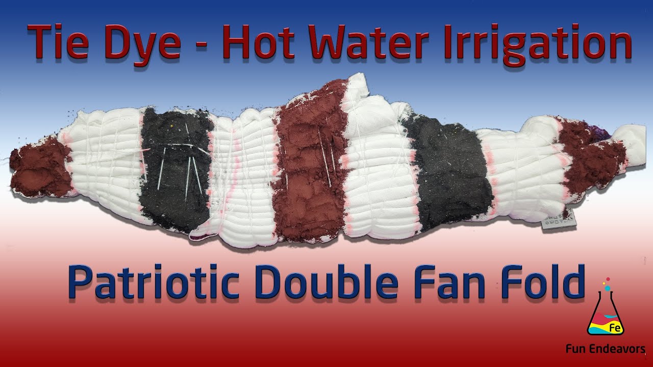 Tie Dye Design:  Hot Water Irrigation Patriotic Side Fan Fold Tie Dye Shirt