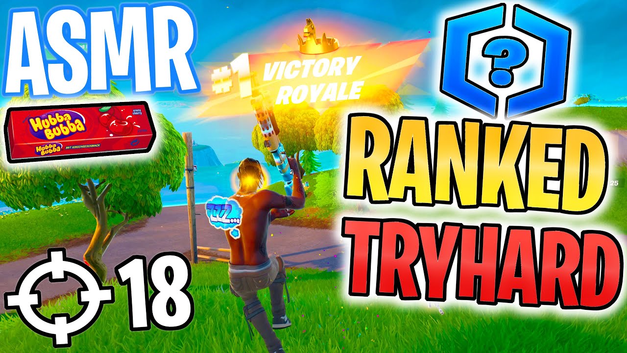 ASMR Gaming 🤩 Fortnite Ranked Travis Tryhard! Gum Chewing 🎮🎧 Controller Sounds + Cozy Whispering 😴💤