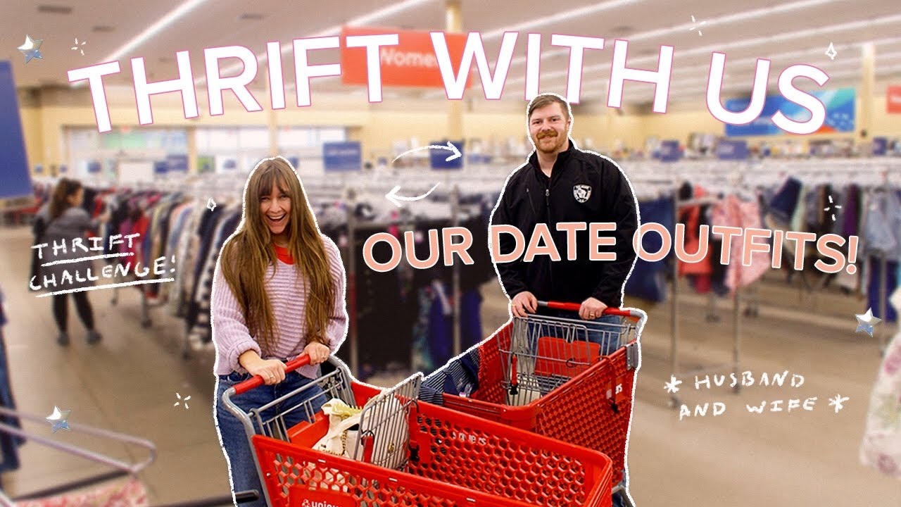 THRIFTING EACH OTHERS DATE OUTFIT 🛒🧡 thrift with me + husband! TRY ON HAUL (+ date!)