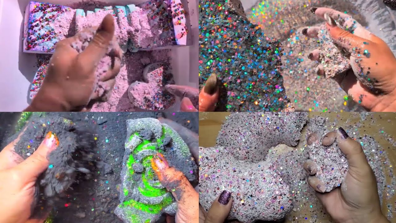 Glittery Chalk Crush ASMR Oddly Satisfying Must Watch ✨😍#asmr