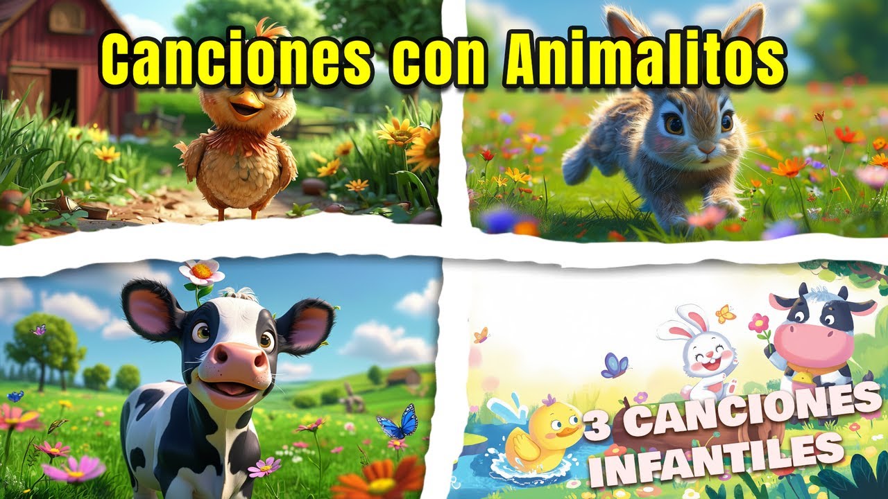Diversión, Magia y Música para los Niños con Animalitos ✨🎶 | Tres Canciones Infantiles Divertidas