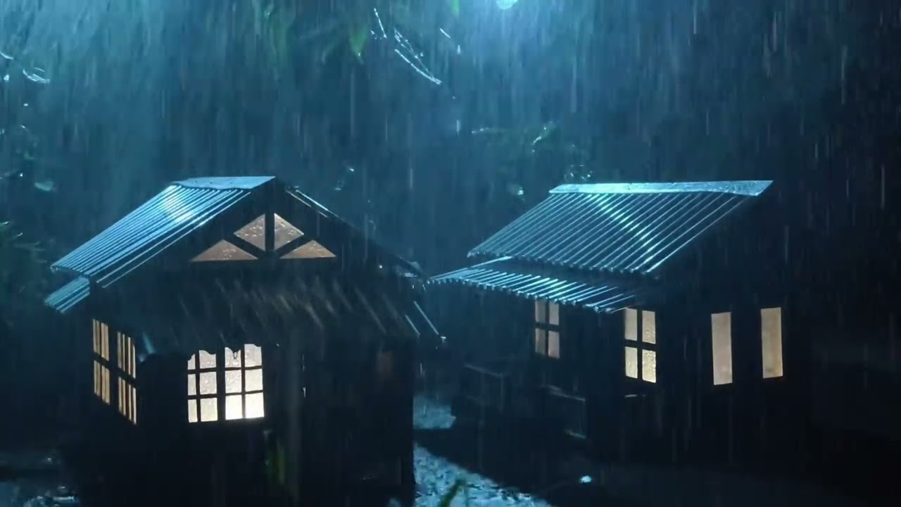 Deep Sleep with Relaxing Rain Sounds on Tin Roof, Thunder & Heavy Rain, NO ADS for Sleeping