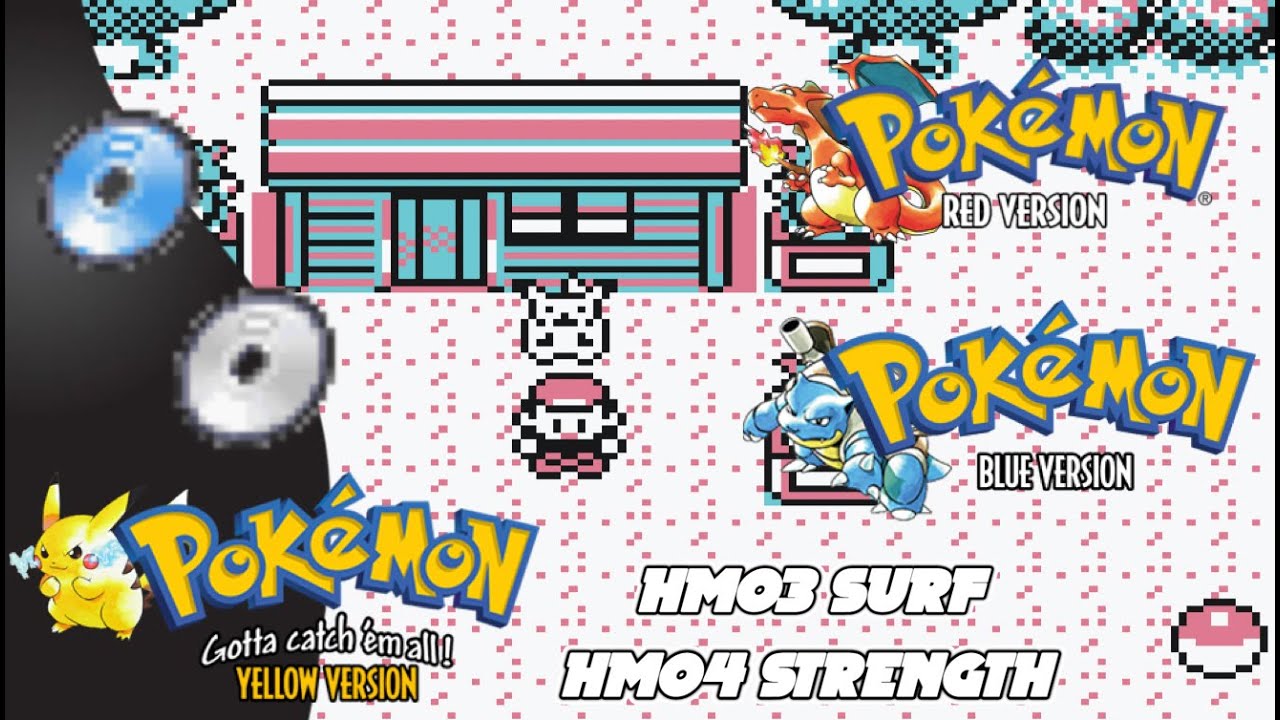 How to get HM03 Surf and HM04 Strength in Pokemon Red & Blue and Yellow