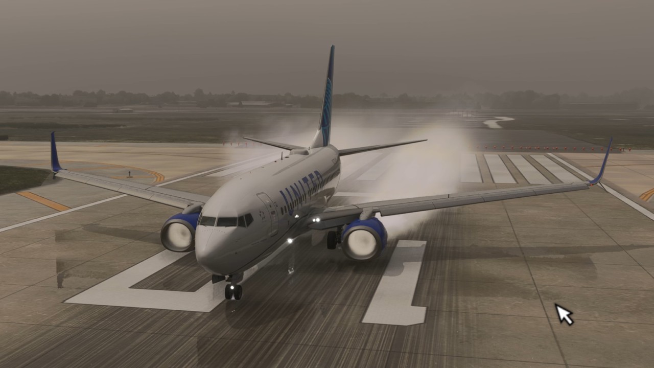 MSFS2024 - Эффекты GFX от TriTriSim на самолете Boeing 737NG компании PMDG во время вылета из дож...