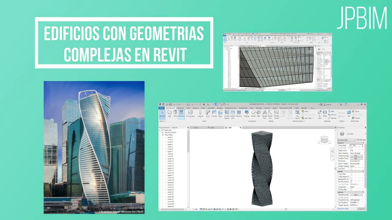 Edificios con formas complejas en Revit (masas, suelos de masa, muros por cara)