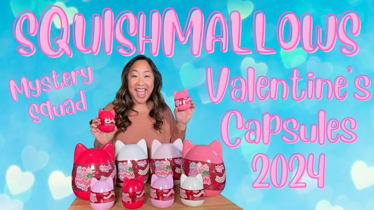 Unboxing 5 Inch And 8 Inch Valentine's Day Squishmallows Mystery Squad Capsules | Blind Box