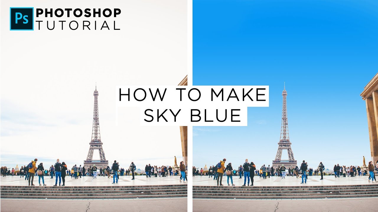 How To REPLACE WHITE SKY With Blue Sky Using Photoshop CC - Photoshop Tutorial