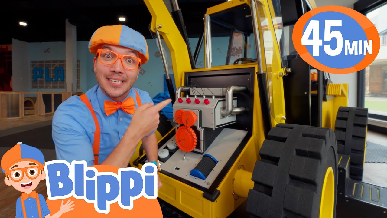 Blippi Visits an EXCAVATOR PLAYGROUND! | 45 Minutes of Blippi Educational Videos for Kids