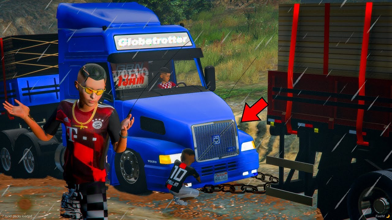 ATOLEI MEU CAMINHÃO NA SUBIDA DA SERRA NA CHUVA | GTA 5: VIDA DE CAMINHONEIRO #4