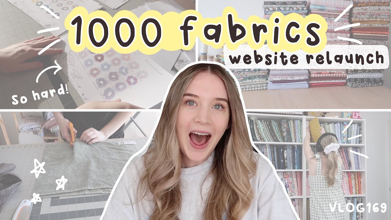 choosing from 1000 fabrics and cutting heaps of scrunchies for my website launch phase one VLOG169