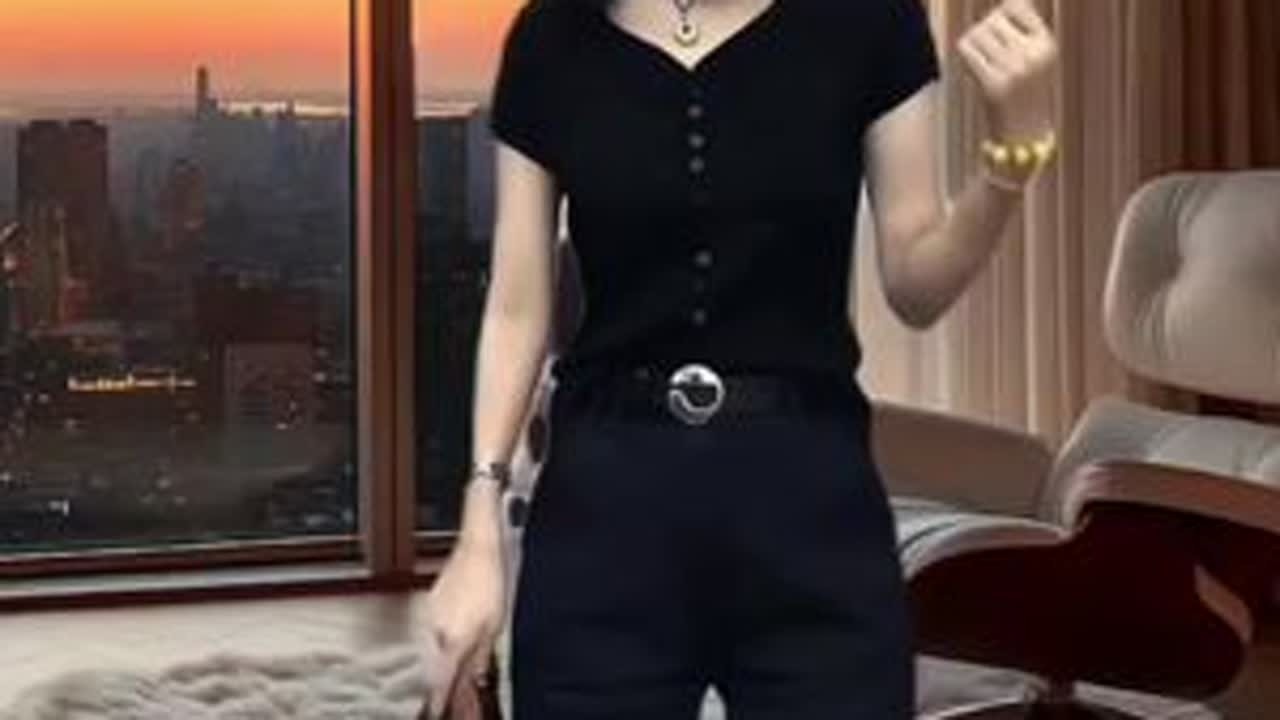 夏装小个子时尚气质微胖显瘦上衣短袖休闲阔腿裤两件套装太美了#每日穿搭推荐 #谁穿谁好看 #修身显瘦 #女装 #夏装