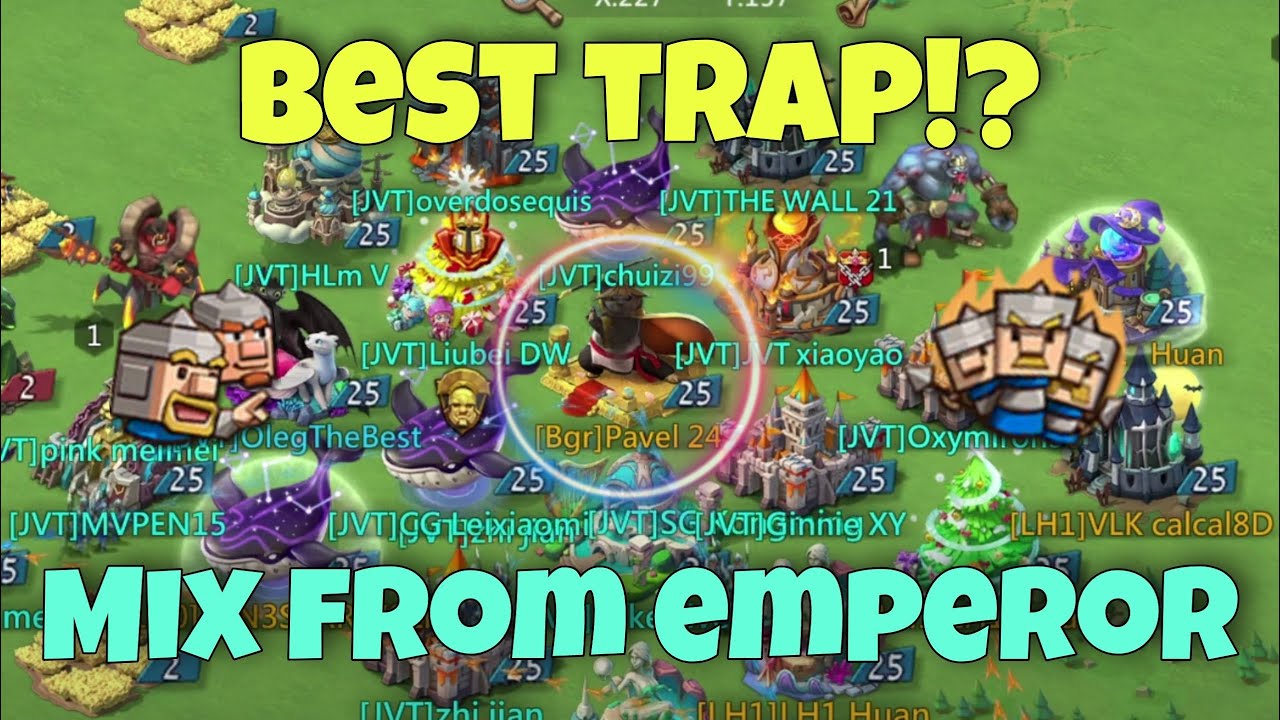 Lords Mobile - 2 strongest accounts in game against small RALLY TRAP. One emperor is saving another