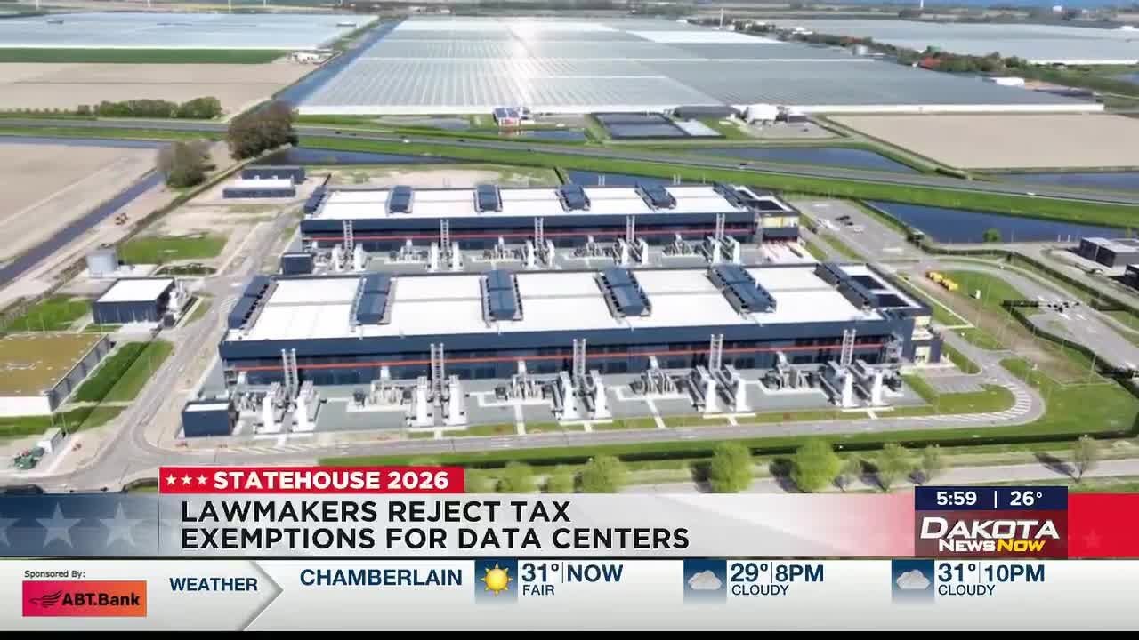 Lawmakers reject tax exemption proposal for data centers.