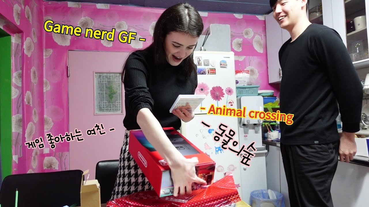 Giving Nintendo Switch to my game nerd GF on her birthday - Reaction(CUTE)!!(International Couple)