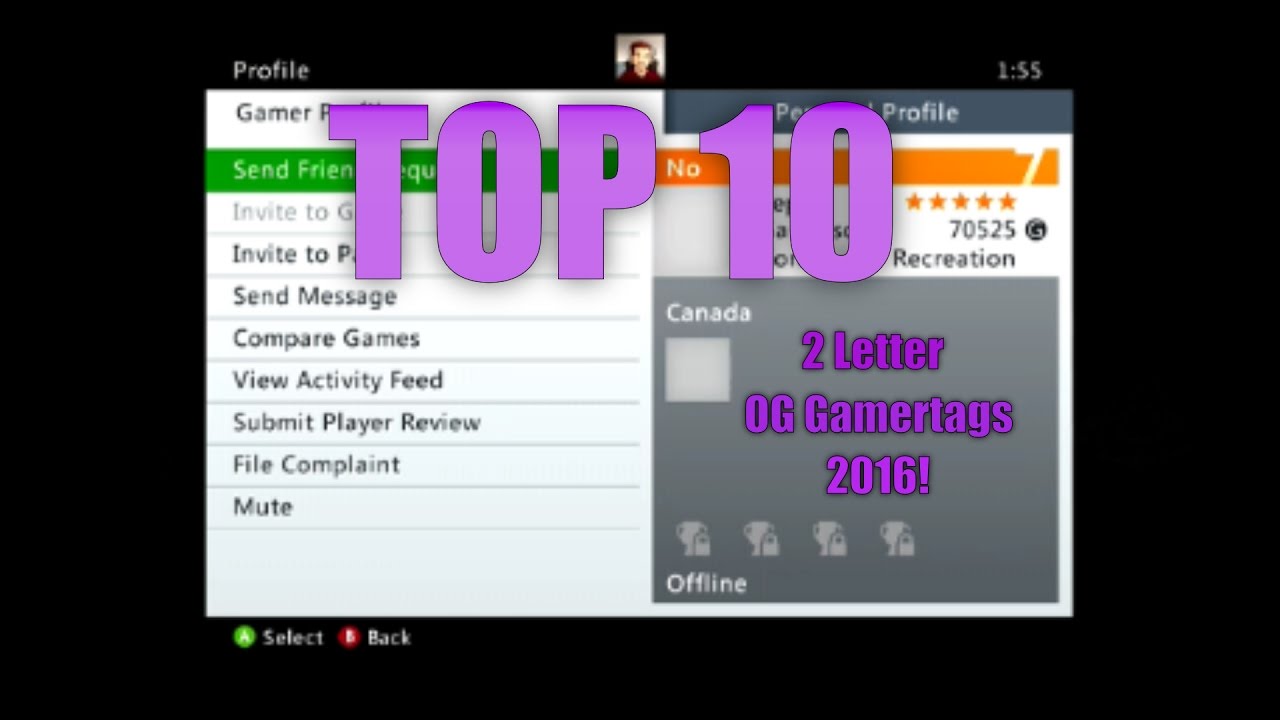 Top 10 OG 2 Letter Gamertags 2016!