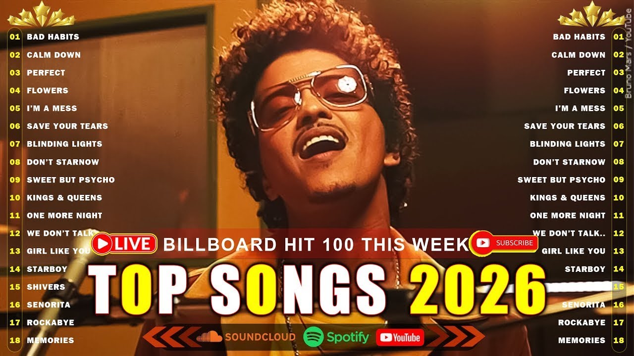 Dua Lipa, Adele, Ed Sheeran, Bruno Mars, Maroon 5, Rihanna, The Weeknd 💎 Billboard Top 50 This Week