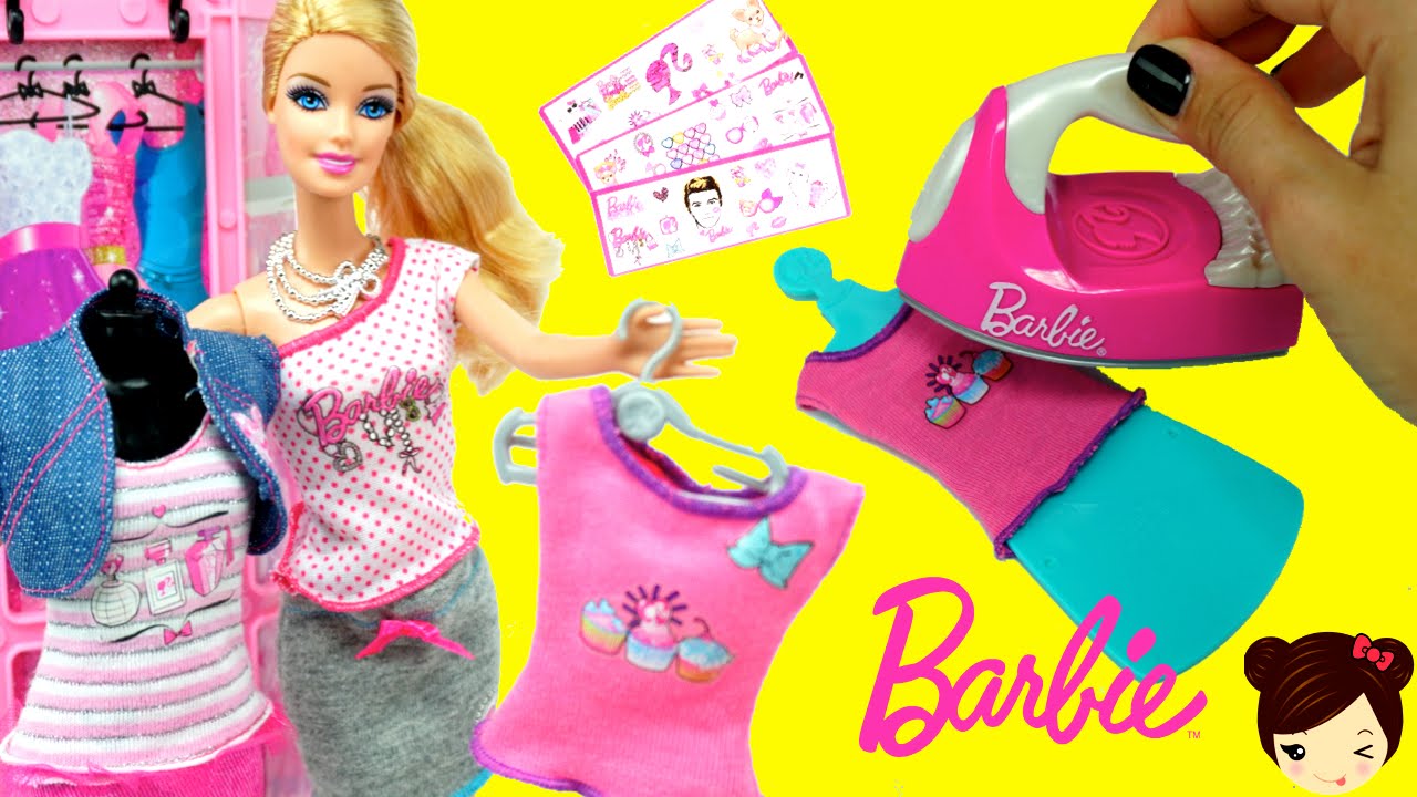 Decoramos la Ropa de Barbie con Plancha de Juguete - Barbie Plancha Crea Tu Moda
