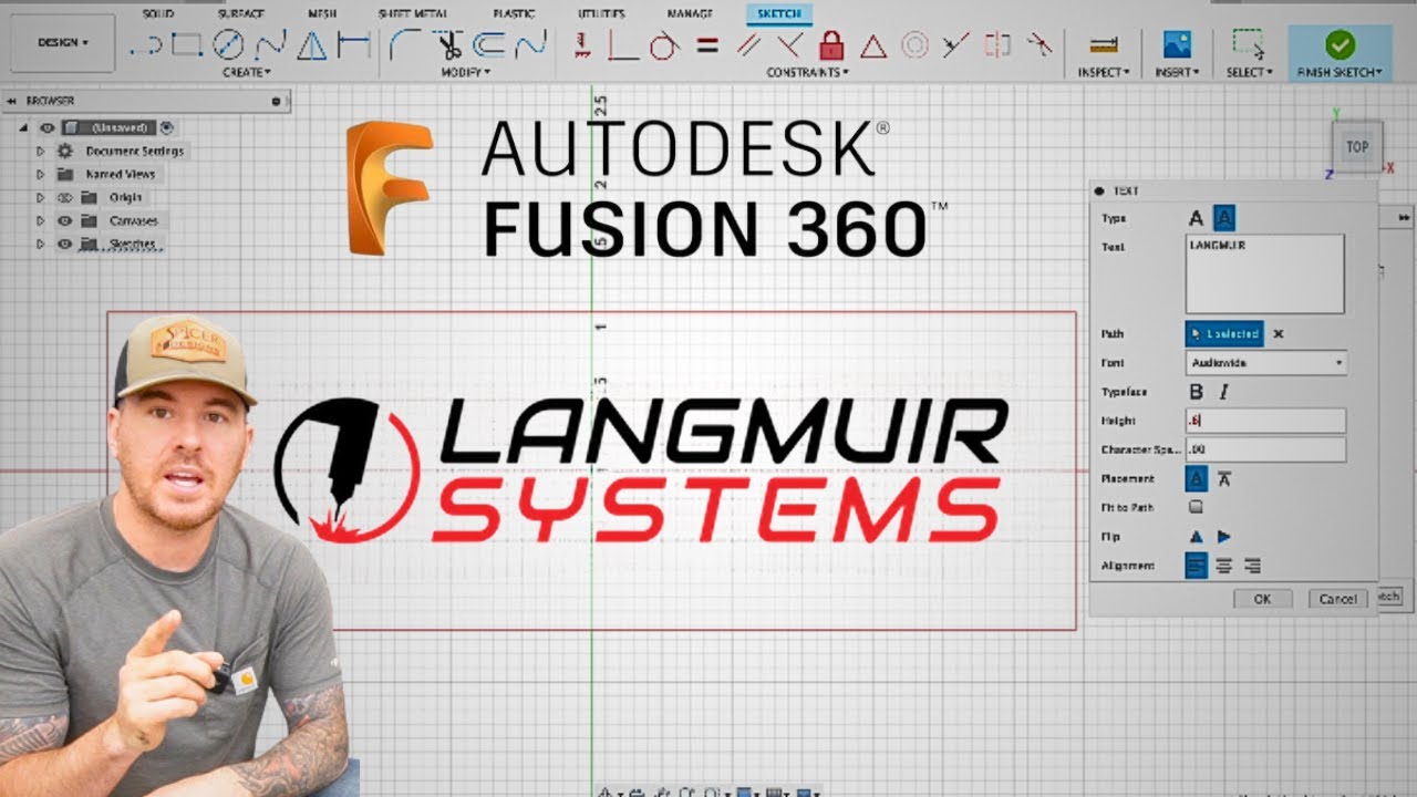 FUSION 360/ LANGMUIR....How to Find Custom Logo Fonts ....Step by Step