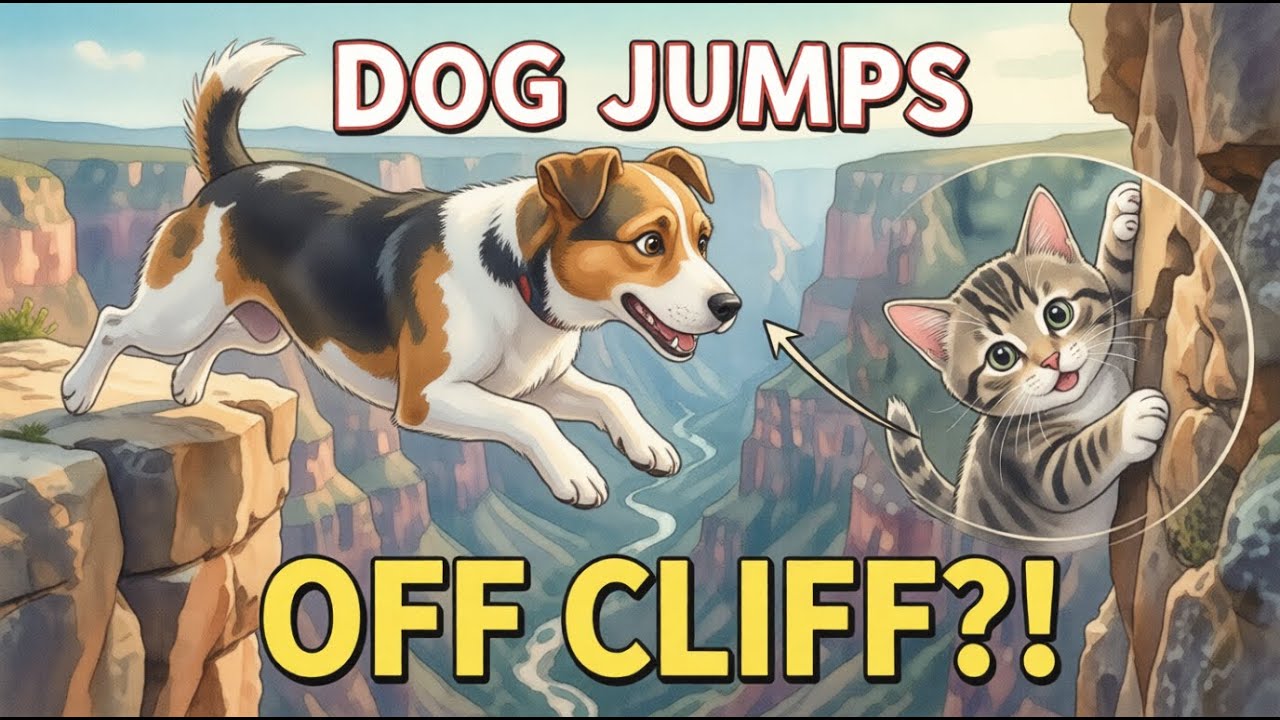 Dog Risks Everything to Save Cat Dangling from Cliff – What Happens Next Will Shock #animalrescue