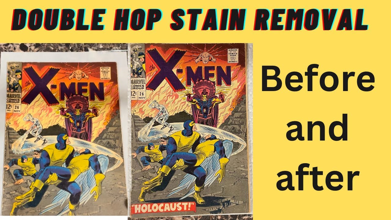 Comic book restoration Double HOP stain removal heat press