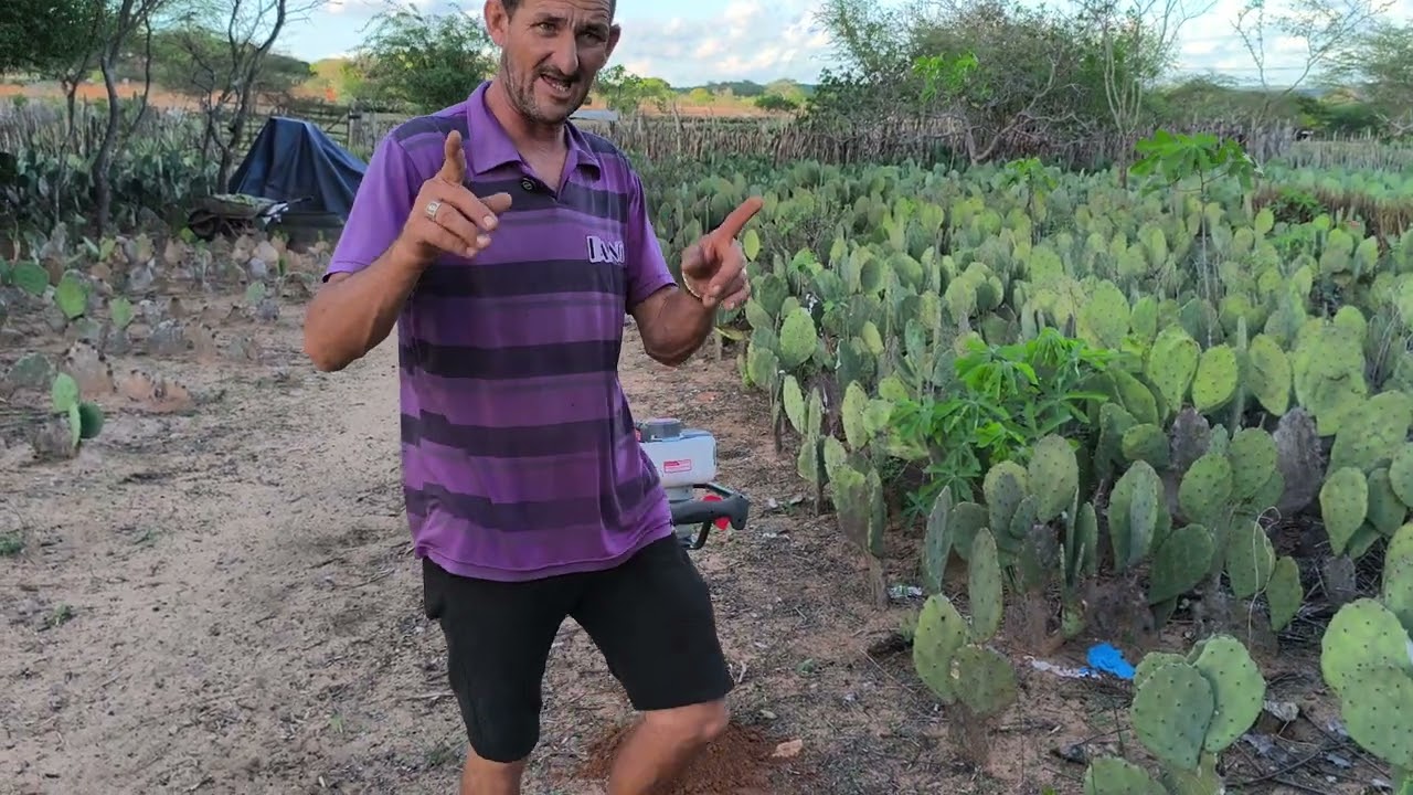 Benedito furando buraco com seu novo perfurador de solo da Branco 