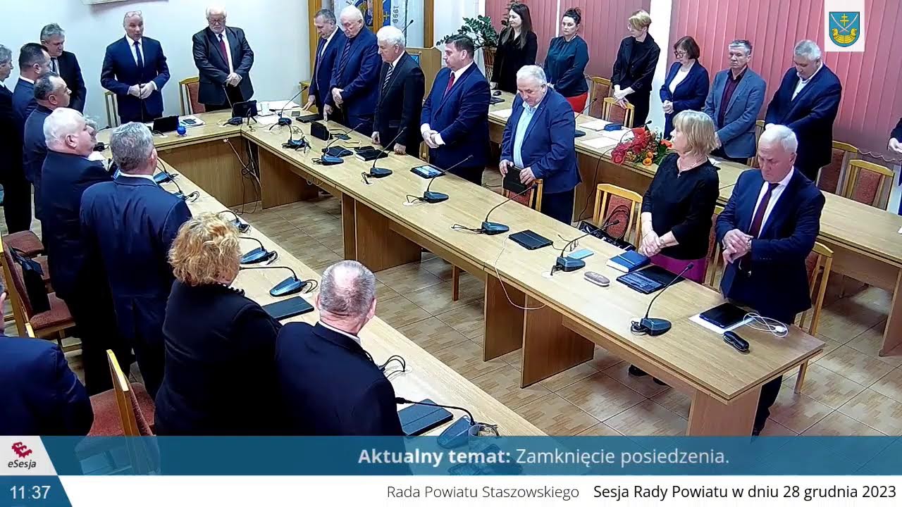 LXIV Sesja Rady Powiatu w Staszowie 28 grudnia 2023 roku