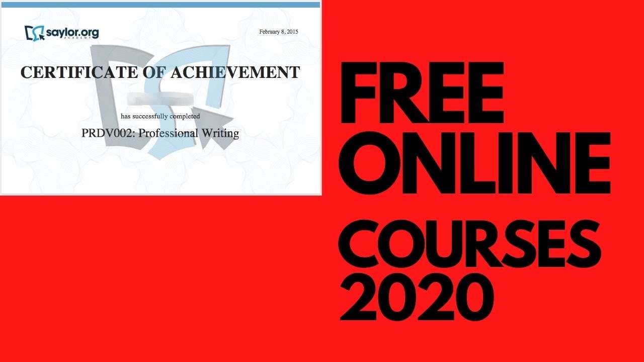 SAYLOR .ORG FREE ONLINE COURSES