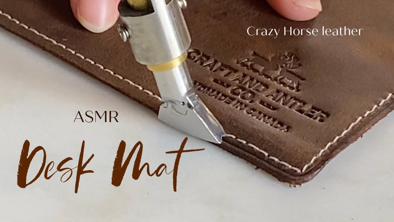 ASMR | Making leather desk mat| Handmade No Talking