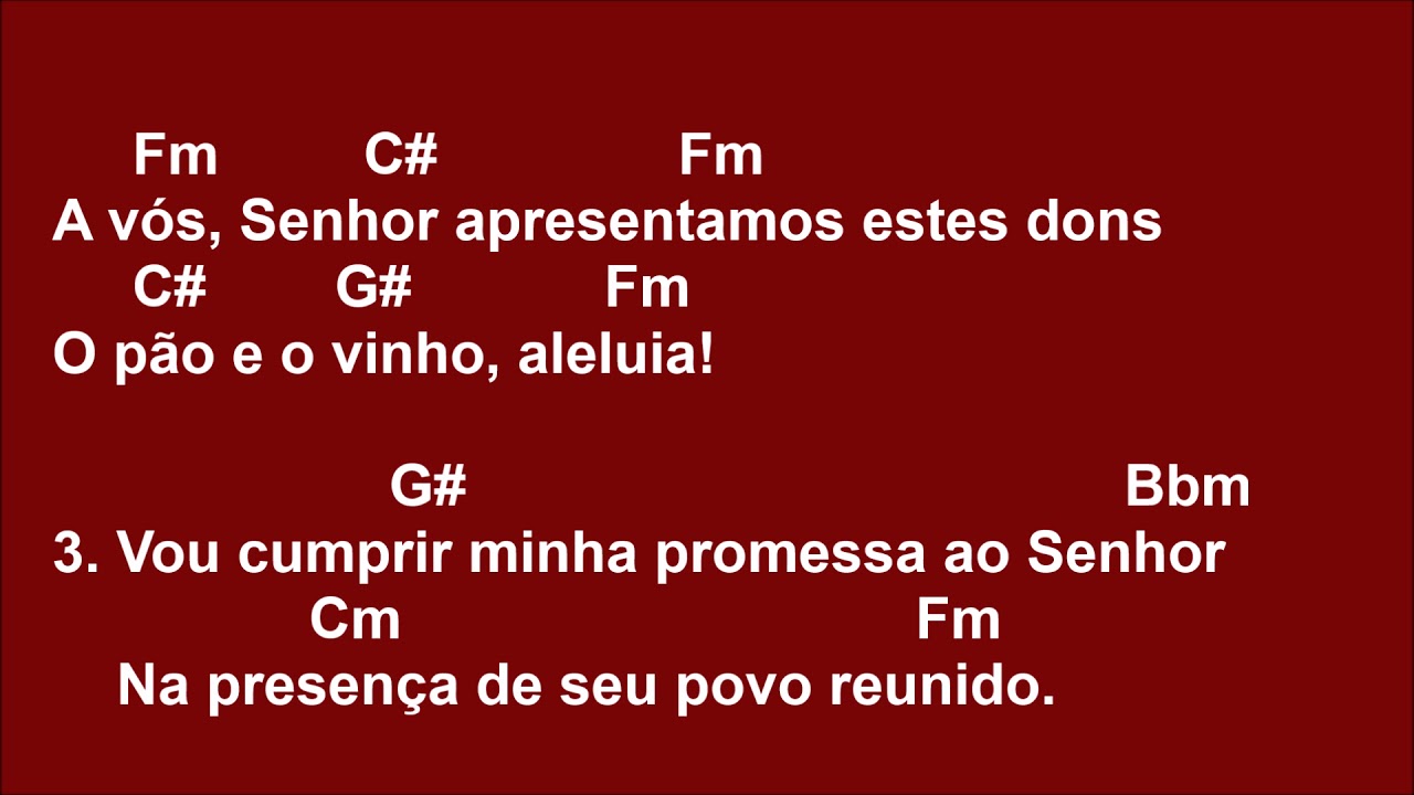 [OFERTÓRIO] A VÓS SENHOR APRESENTAMOS ESTES DONS