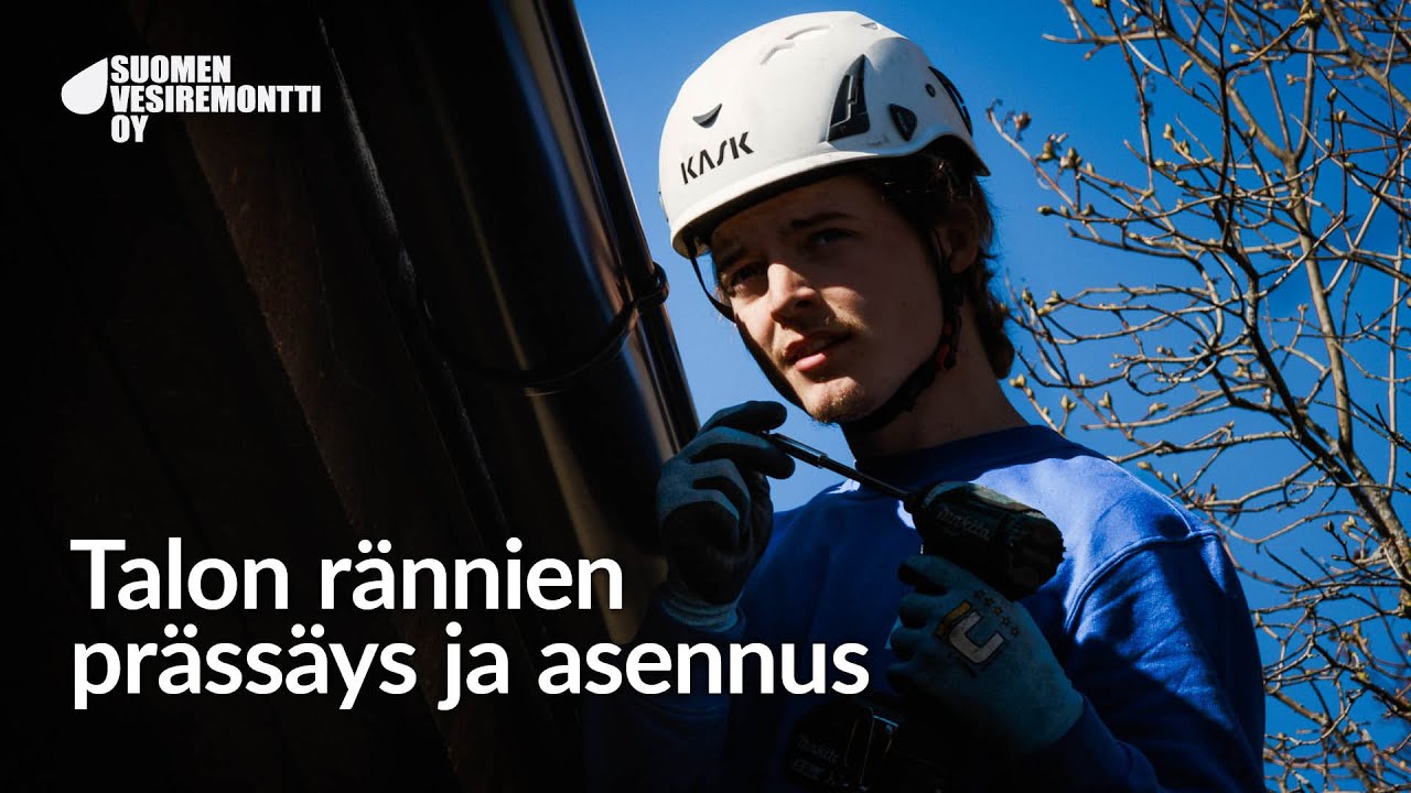 Omakotitalon rännien vaihto Piskon sadevesijärjestelmiin