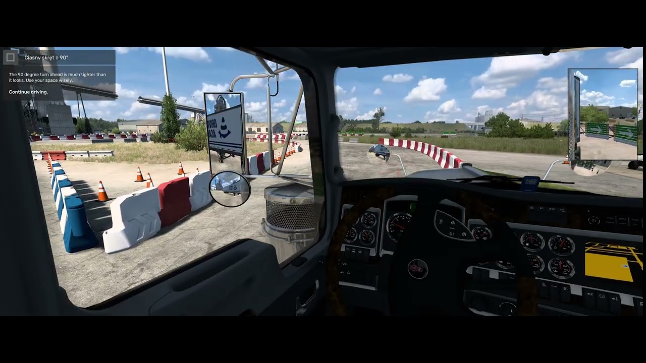 American Truck Simulator - Driving Academy - Kenworth W900 and trailer.  (FPP only).