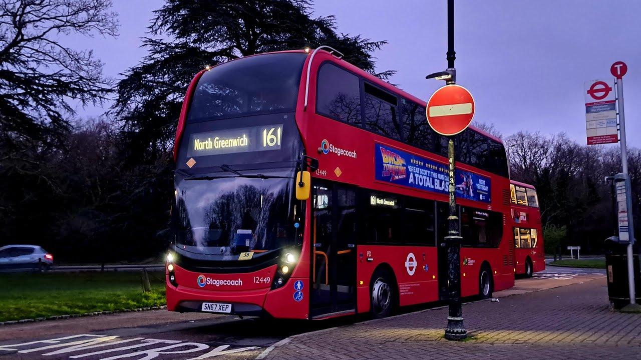 FULL ROUTE VISUAL - Route 161: Chiselhurst WM - North Greenwich - SLN 12449 (SN67 XEP)