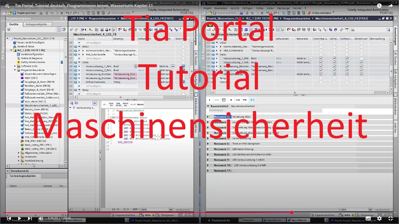 Tia Portal Tutorial deutsch: Maschinensicherheit (Kapitel 11)