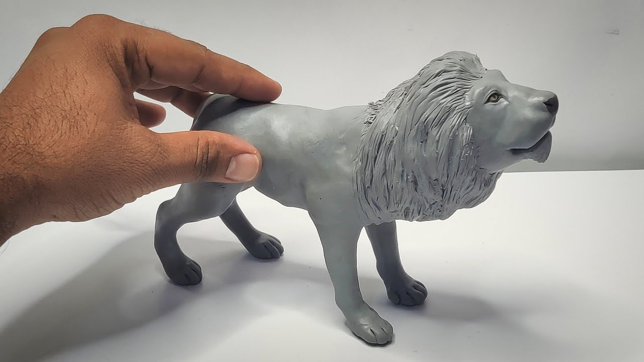DIY: How to make LION out of Clay | Animal Clay Art | Clay Crafts | Clay Modelling